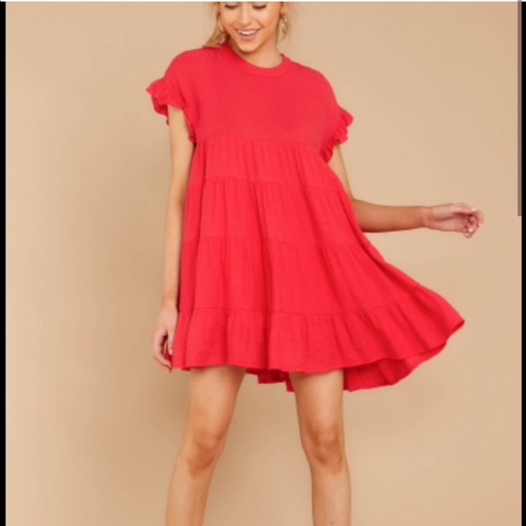 Red Dress Boutique Dresses & Skirts - NWOT Red Babydoll Dress Small